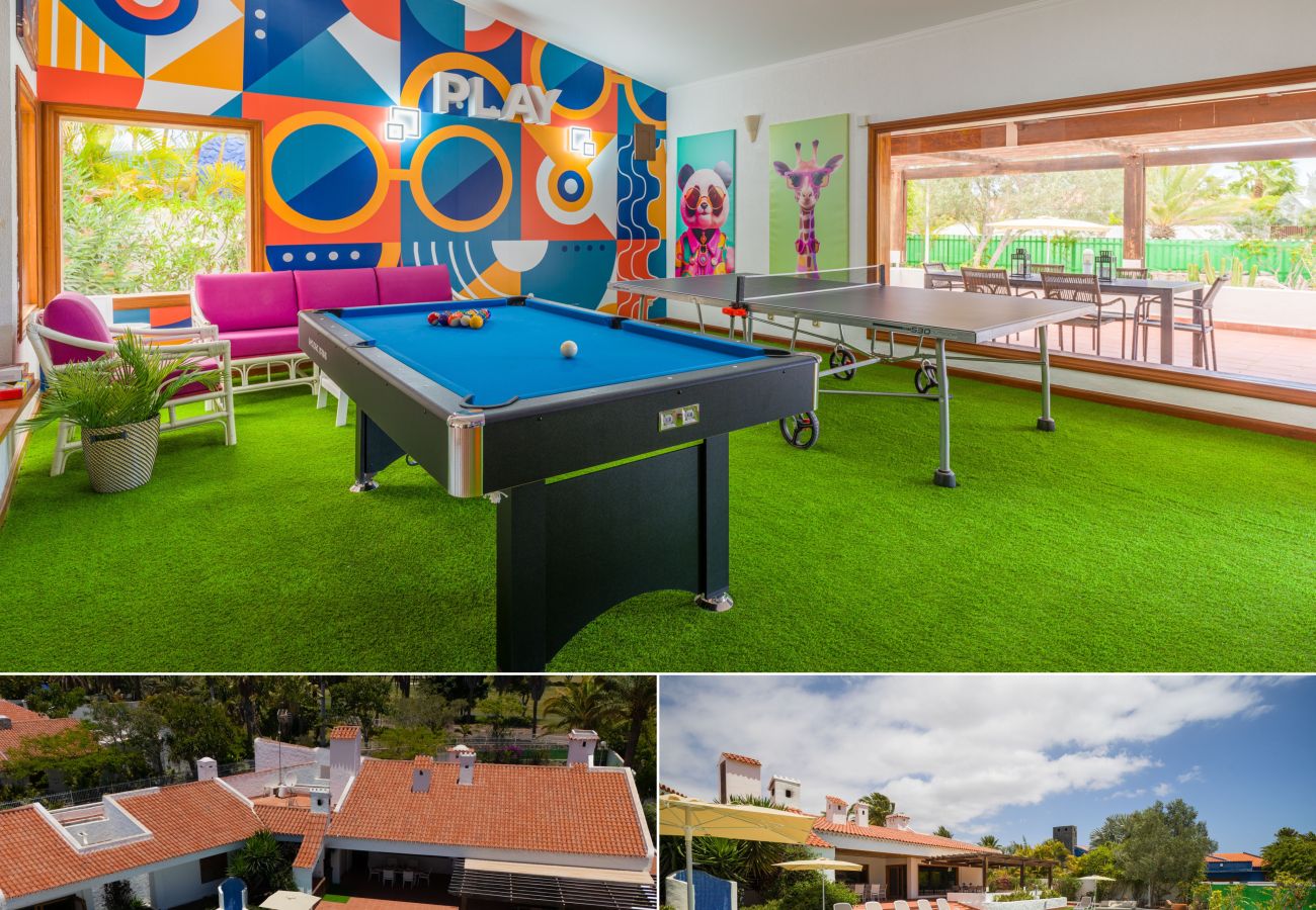 Chalet in San Bartolomé de Tirajana - Casa Gran Canaria – Privater beheizter Pool, Spielzimmer und Spielplatz